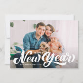 Happy New Year Scriptフォトアはっきりしたーレイ シーズンカード (正面)