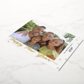 Happy New Year Scriptフォト金ゴールド 箔シーズンカード (回転した状態)