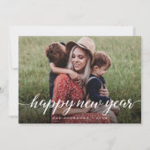 Happy New Year Script 2家族の写真のカスタム シーズンカード (正面)