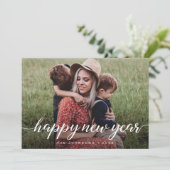 Happy New Year Script 2家族の写真のカスタム シーズンカード (スタンド正面)