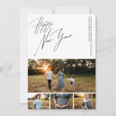 Happy New Year Script 6-Photo Collage Pregnancy シーズンカード (正面)