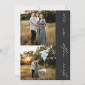 Happy New Year Script 6-Photo Collage Pregnancy シーズンカード (裏面)