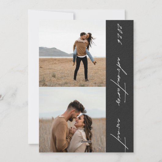 Happy New Year Script 6-Photo Engaged Couples シーズンカード (裏面)