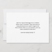 Happy New Year Script Black 3フォトコラージュ カード (裏面)