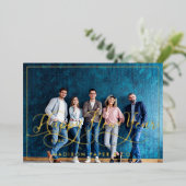 Happy New Year Script Corpビジネスフォト&ロゴ 箔シーズンカード (立ち正面)