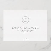 Happy New Year Script Corpビジネスフォト&ロゴ 箔シーズンカード (裏面)