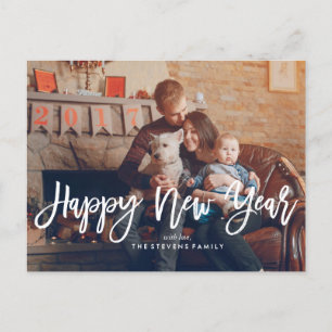 Happy New Year Script Photo シーズンポストカード