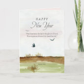 Happy New Year Scripture Psalm 19 Winter Desert  カード (正面)