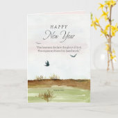 Happy New Year Scripture Psalm 19 Winter Desert  カード (黄色い花)