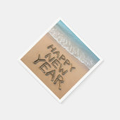 Happy New Year Seashore スタンダードカクテルナプキン (角)