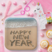 Happy New Year Seashore ペーパープレート (パーティー)