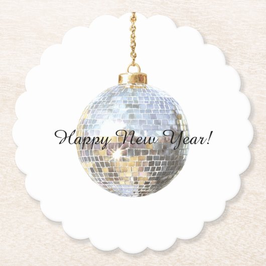 Happy New Year Silver Ball ペーパーコースター (正面)