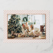 Happy New Year Silver Pinstripe 箔シーズンカード (正面)