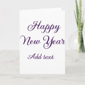 Happy new year simple purple calligraphy  カード (正面)