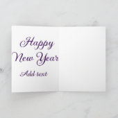 Happy new year simple purple calligraphy  カード (内部)