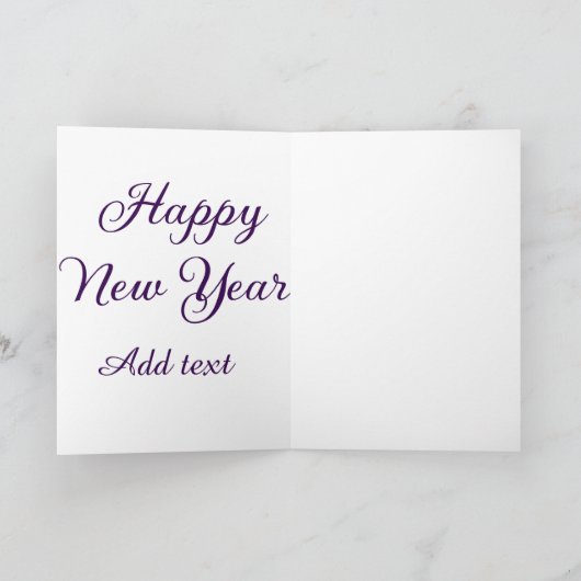 Happy new year simple purple calligraphy  カード (内部)