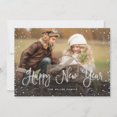Happy New Year Snow Photo シーズンカード (正面)