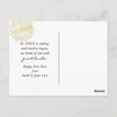 Happy New Year Sparklers On a Midnight Clock ポストカード (裏面)