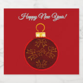 Happy New Year Sparkling Wine Bottle Labels (6) スパークリングワインラベル (シングルラベル)