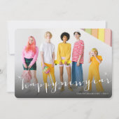 Happy New Year Stars And カラフルストライプ Photo シーズンカード (正面)