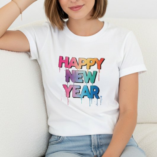 Happy New Year T-Shirt – Elegant Modern Festive Tシャツ