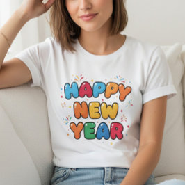 Happy New Year T-Shirt – Elegant Modern Festive Tシャツ