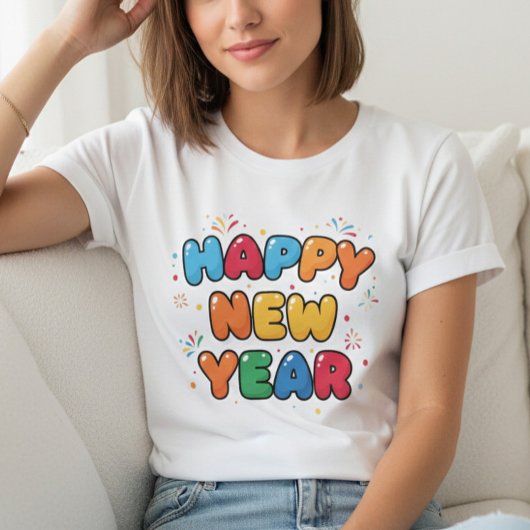 Happy New Year T-Shirt – Elegant Modern Festive Tシャツ