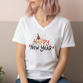 Happy New Year T-Shirt – Elegant Modern Festive Tシャツ