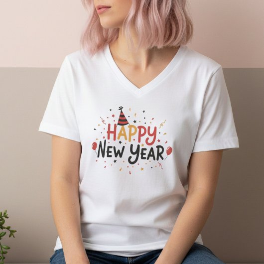 Happy New Year T-Shirt – Elegant Modern Festive Tシャツ
