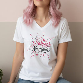 Happy New Year T-Shirt – Elegant Modern Festive Tシャツ