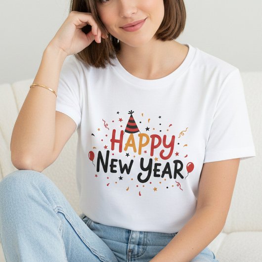 Happy New Year T-Shirt – Elegant Modern Festive Tシャツ