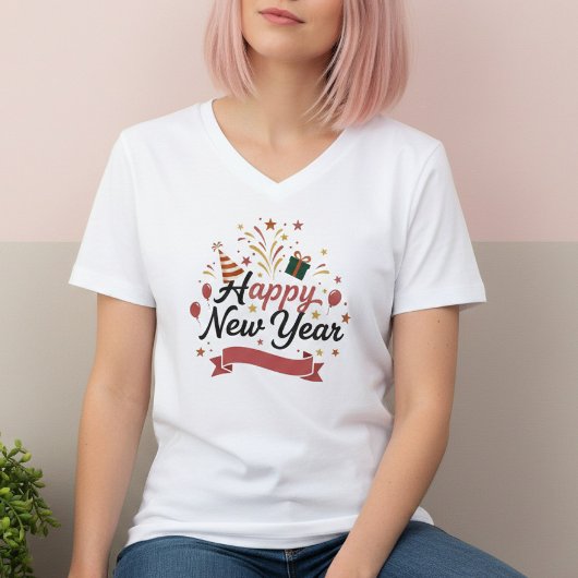 Happy New Year T-Shirt – Elegant Modern Festive Tシャツ