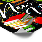 Happy New Year Teacher Fireworks New Years Eve Par ポスター (角)