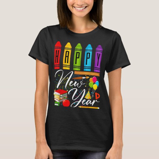 Happy New Year Teacher Fireworks New Years Eve Par Tシャツ (正面)