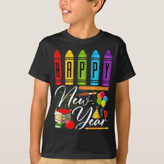 Happy New Year Teacher Fireworks New Years Eve Par Tシャツ (正面)