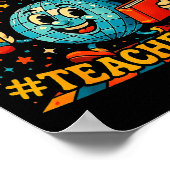 Happy New Year Teacherlife Cute Retro Teacher Gift ポスター (角)