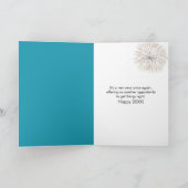 Happy New Year Text On a Tropical Beach カード (内部)