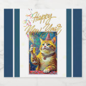 HAPPY NEW YEAR TOAST スパークリングワインラベル (シングルラベル)