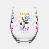 Happy New Year Turn Over A New Leaf ステムなしワイングラス (左)