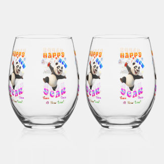 Happy New Year Turn Over A New Leaf ステムなしワイングラス