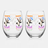 Happy New Year Turn Over A New Leaf ステムなしワイングラス (右)