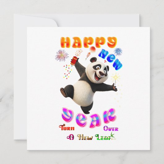 Happy New Year Turn Over A New Leaf ノートカード (正面)