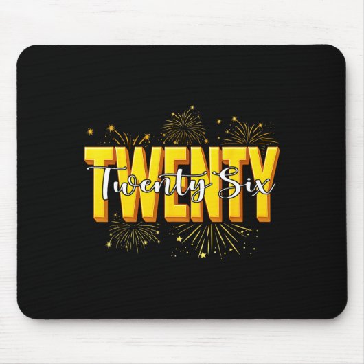 Happy New Year Twenty Twenty Six Happy New Years E マウスパッド (正面)