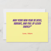 Happy New year vibrant colorful Flat Card (裏面)