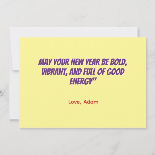 Happy New year vibrant colorful Flat Card (裏面)