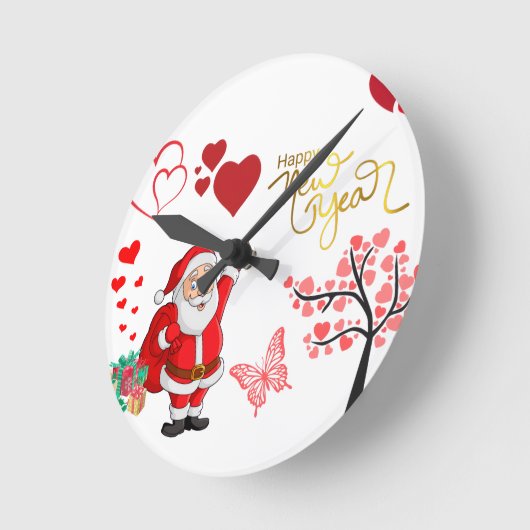 Happy New Year Wall Clock ラウンド壁時計 (傾斜)