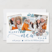 Happy New Year Winter Greetingフォトカード 案内状 (正面)