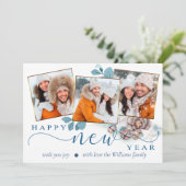 Happy New Year Winter Greetingフォトカード 案内状 (スタンド正面)
