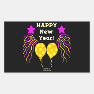 Happy New Year Wishes長方形ステッカー 長方形シール