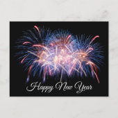Happy New Year Wishes Colorful Fireworks Display   シーズンポストカード (正面)